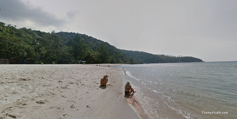 Beach Modelling Photobombed Haad Beach Thailand 1