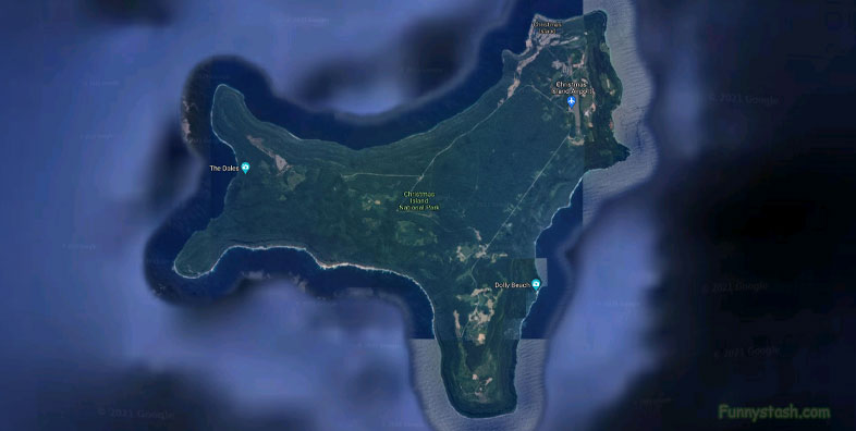Aerial View of Chrismas Island