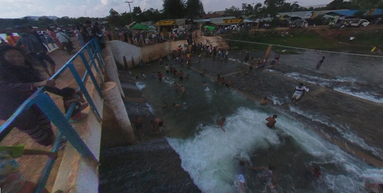 Water Festival Pool Party Innkhaung Dam Myanmar Burma VR 2