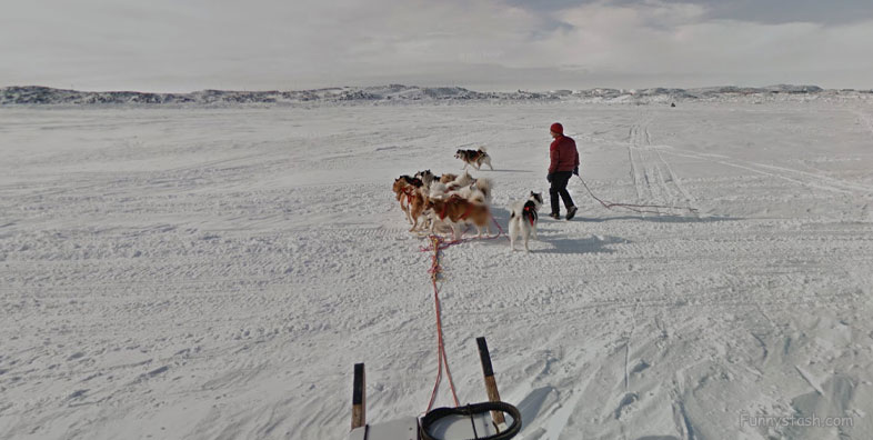 Dog Sled Across Iqaluit Bay Canada Map Locations 2