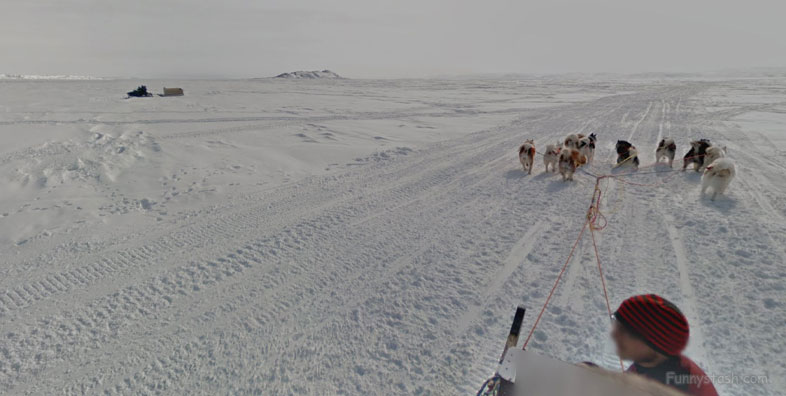 Dog Sled Across Iqaluit Bay Canada Map Locations 3