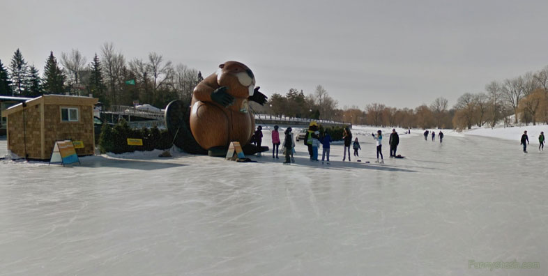 Ice Skate Giant Rink Rideau Canal Gps Ottawa Canada 1