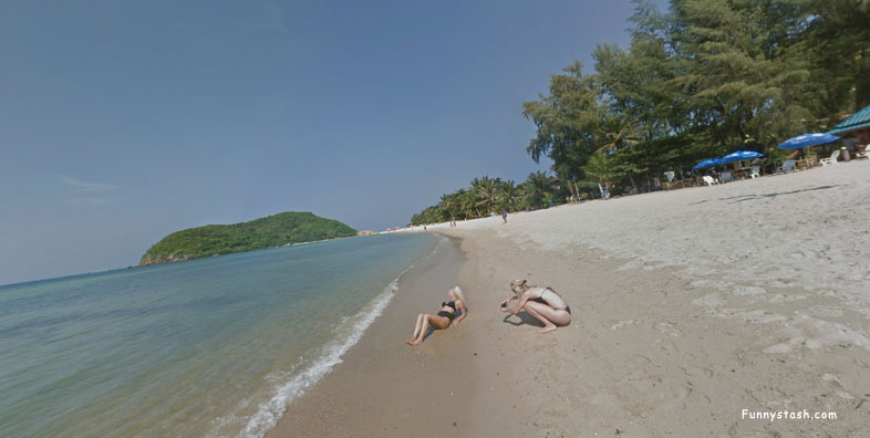Beach Modelling Photobombed Haad Beach Thailand
