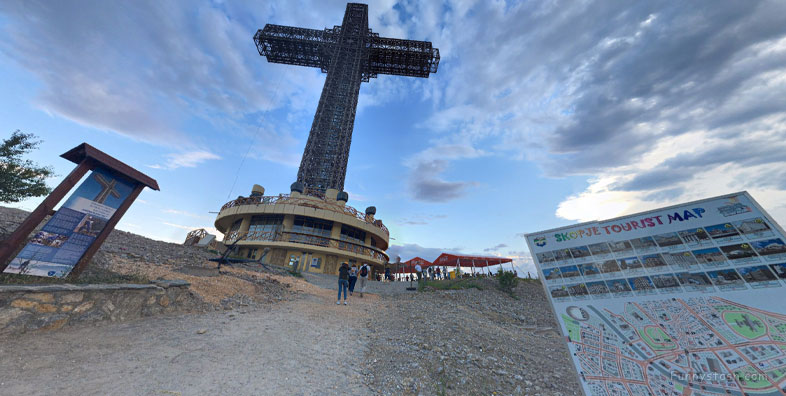 Millennium Cross Vodno Mountain VR Macedonia