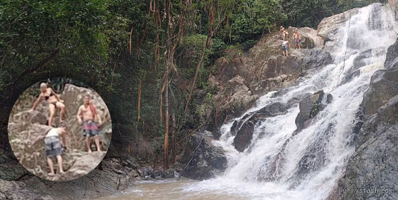 Waterfall Tan Rua Samui District Thailand Scenery Locations