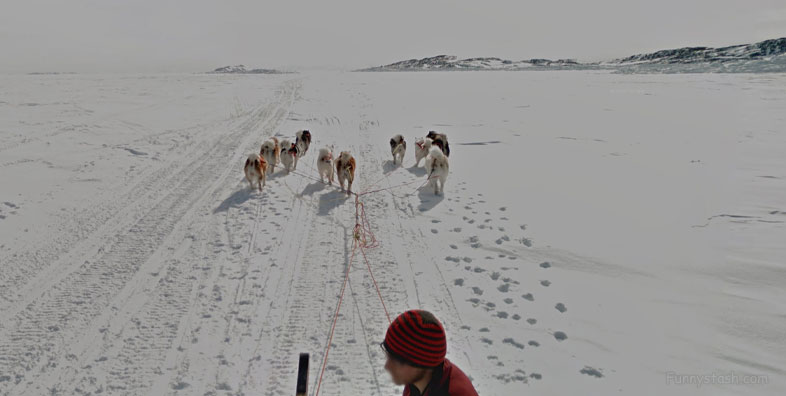 Dog Sled Across Iqaluit Bay Canada Map Locations