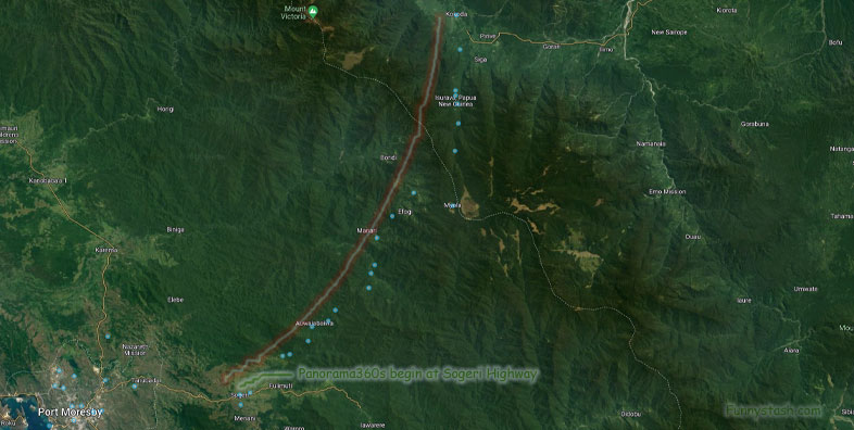Kokoda Trail Papua New Guinea VR Adventure Aerial View Map