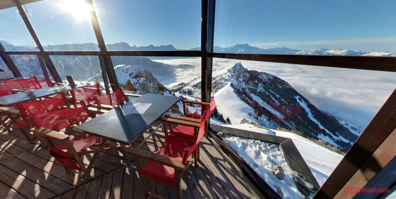 Mountain Summit Revolving VR Restaurant Berneuse Switzerland Tourism Locations