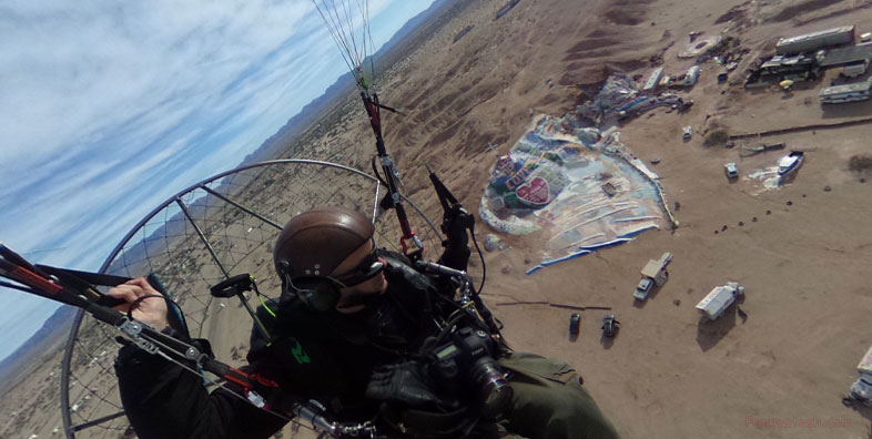 Slab City USA Slum Flyover Parasail Parachute Glider 360 Adventure